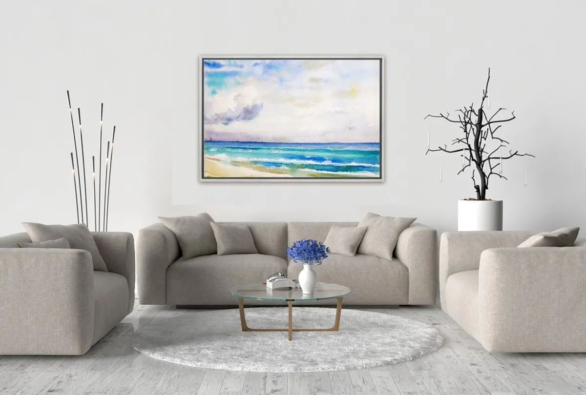 Beach Watercolour | Canvas Wall Art Print