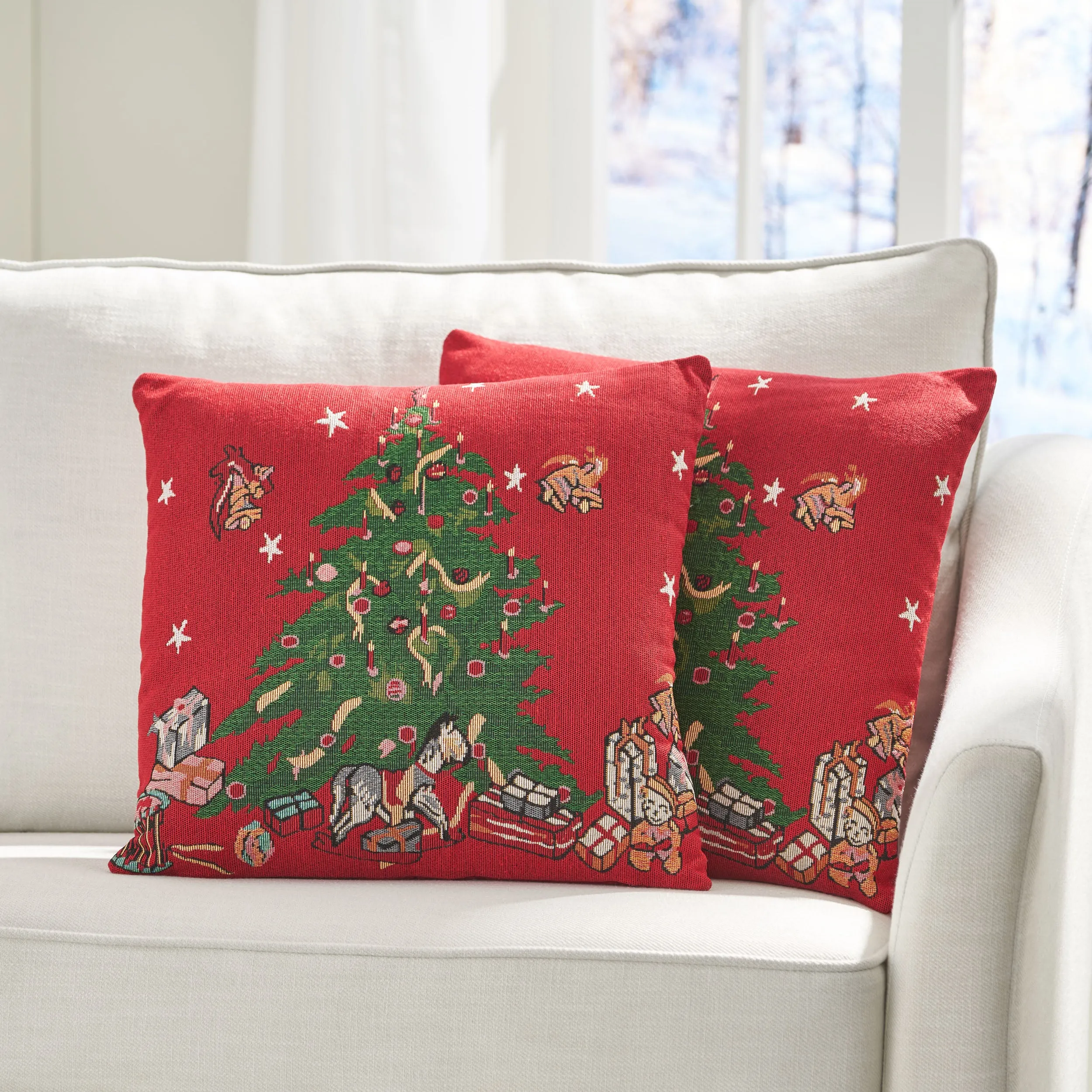 Benoit Modern Fabric Christmas Throw Pillow