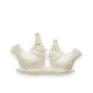 BIRD SALT AND PEPPER SHAKERS WITH DISH
