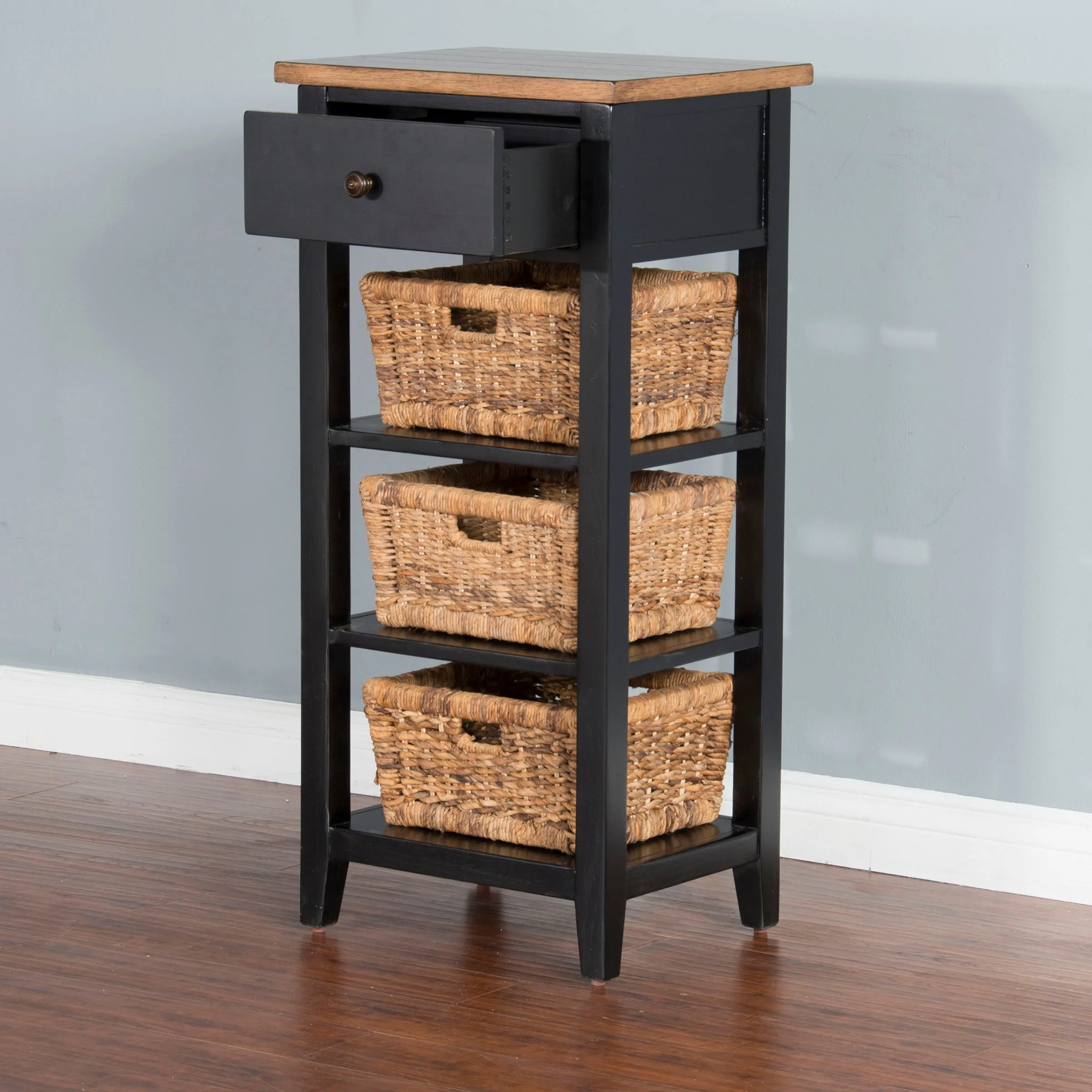 Black & Natural Storage Rack