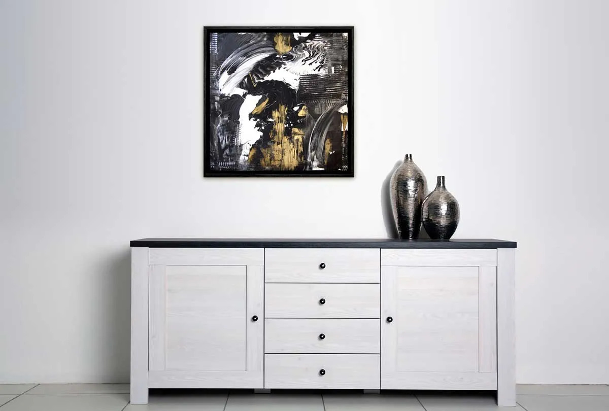 Black and Gold Abstract | Canvas Wall Art Print
