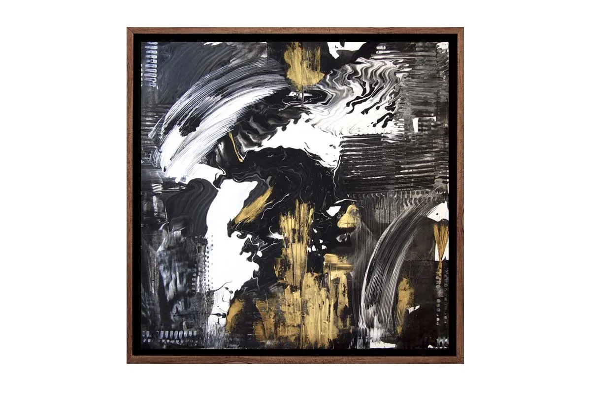 Black and Gold Abstract | Canvas Wall Art Print