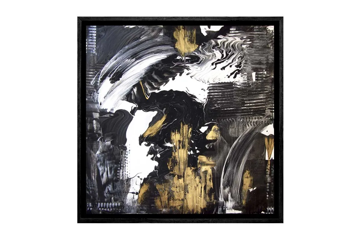 Black and Gold Abstract | Canvas Wall Art Print