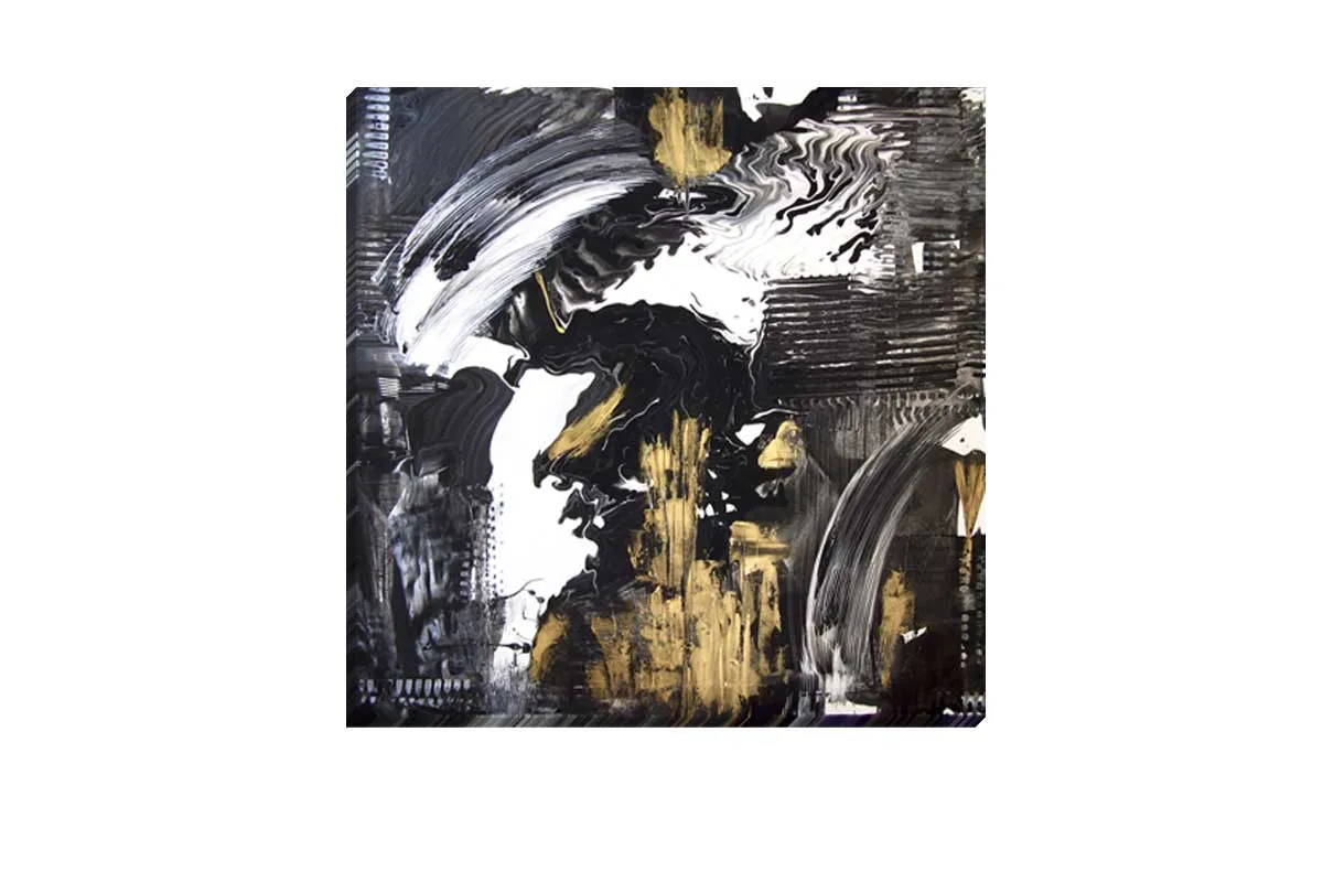 Black and Gold Abstract | Canvas Wall Art Print