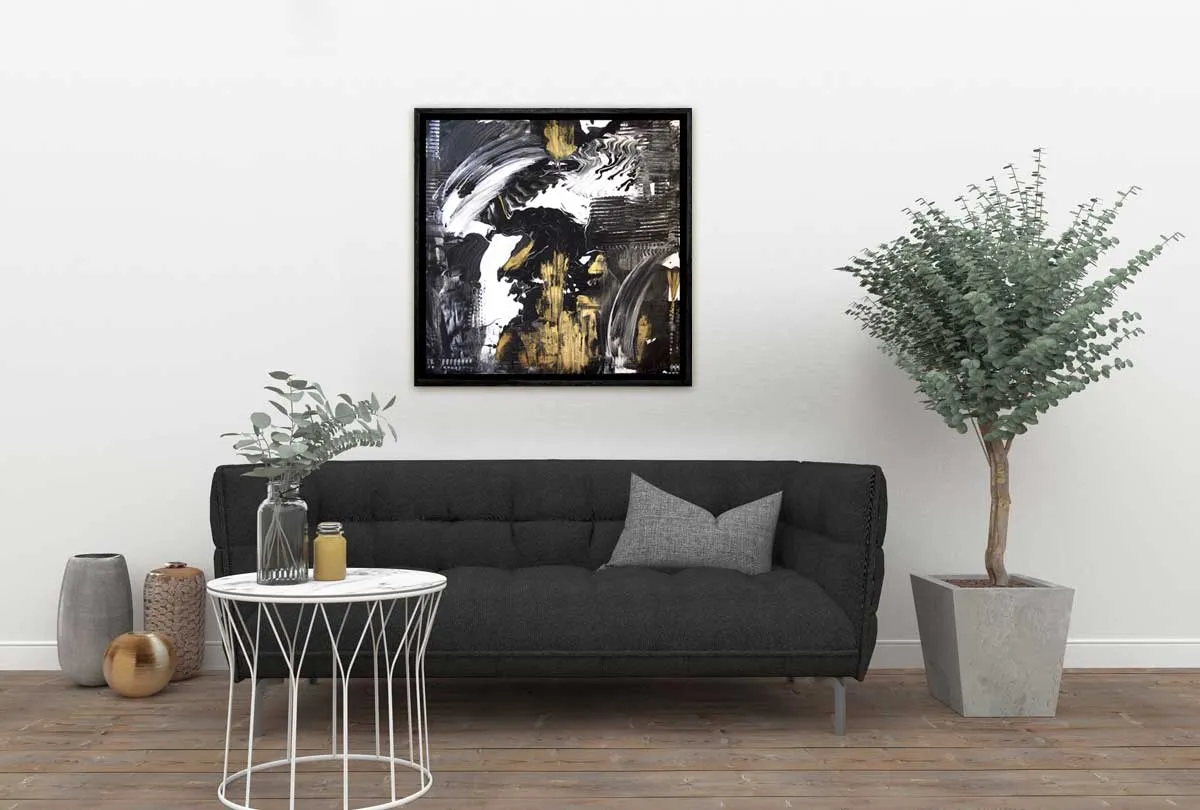 Black and Gold Abstract | Canvas Wall Art Print