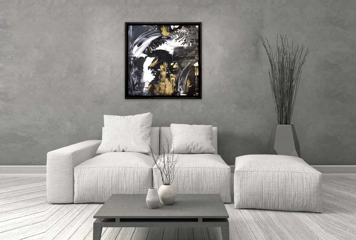 Black and Gold Abstract | Canvas Wall Art Print