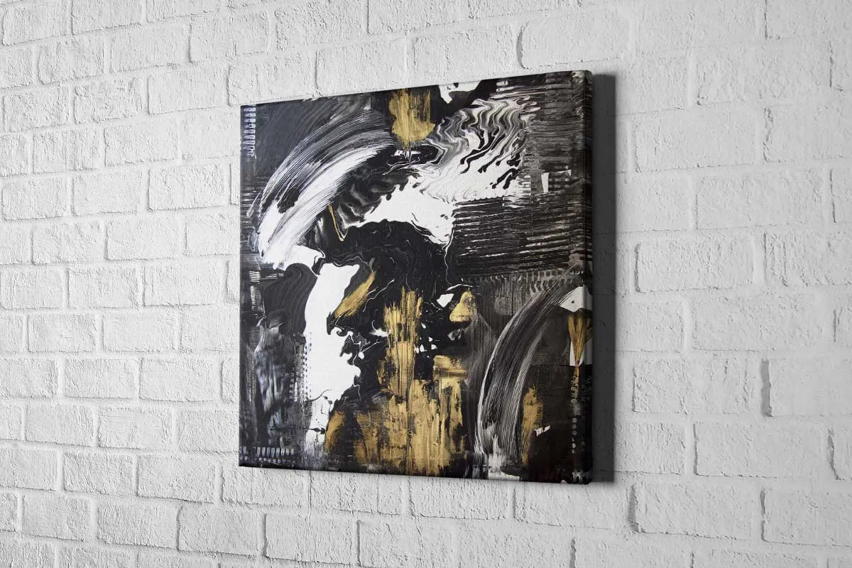 Black and Gold Abstract | Canvas Wall Art Print