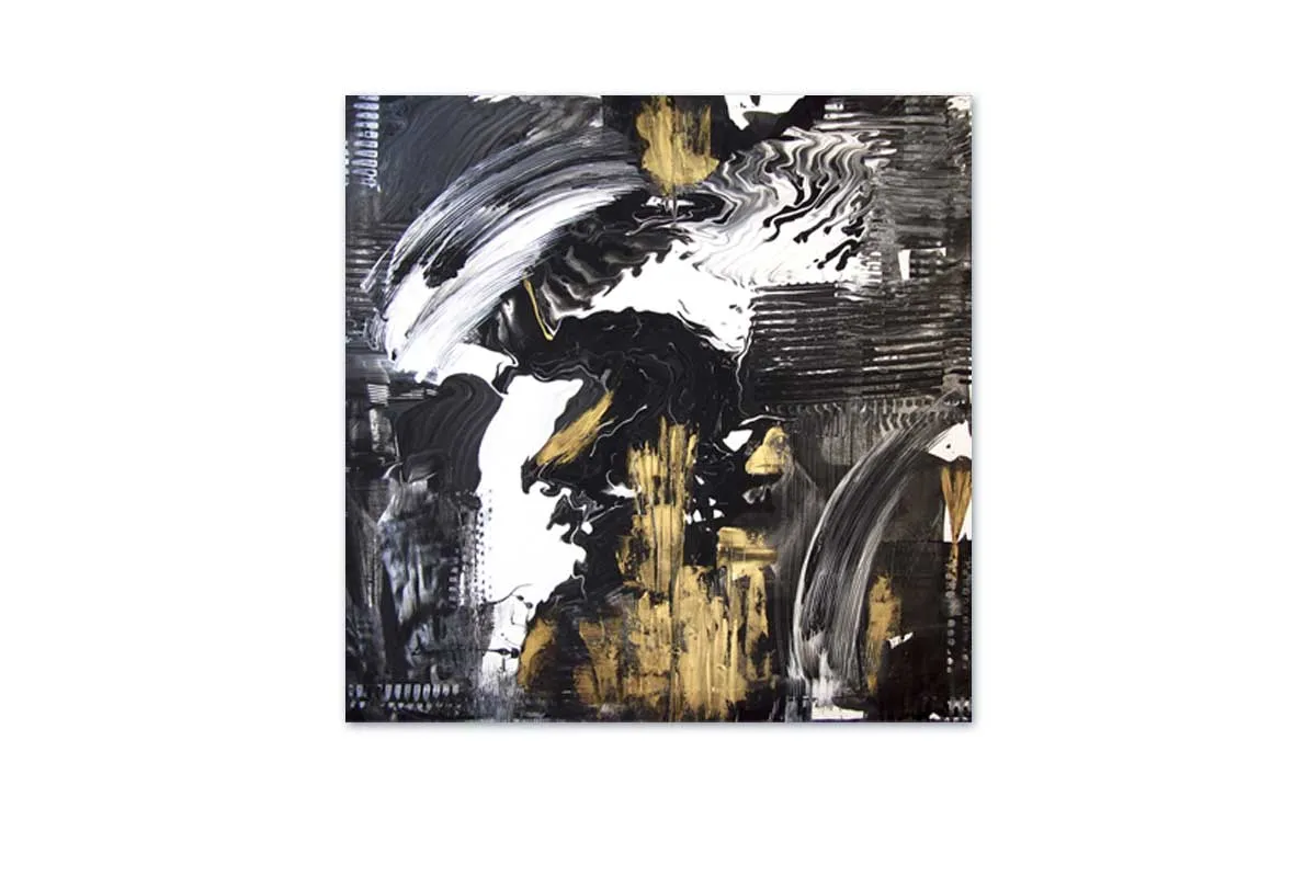 Black and Gold Abstract | Canvas Wall Art Print