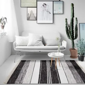 Black Handmade Large Rug