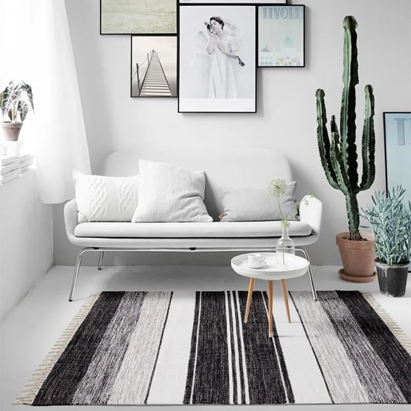 Black Handmade Large Rug