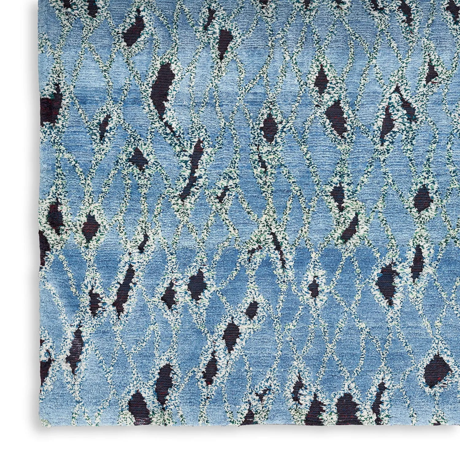 Blue Nu Vibrant Modern Silk Rug - 10' x 13'11"