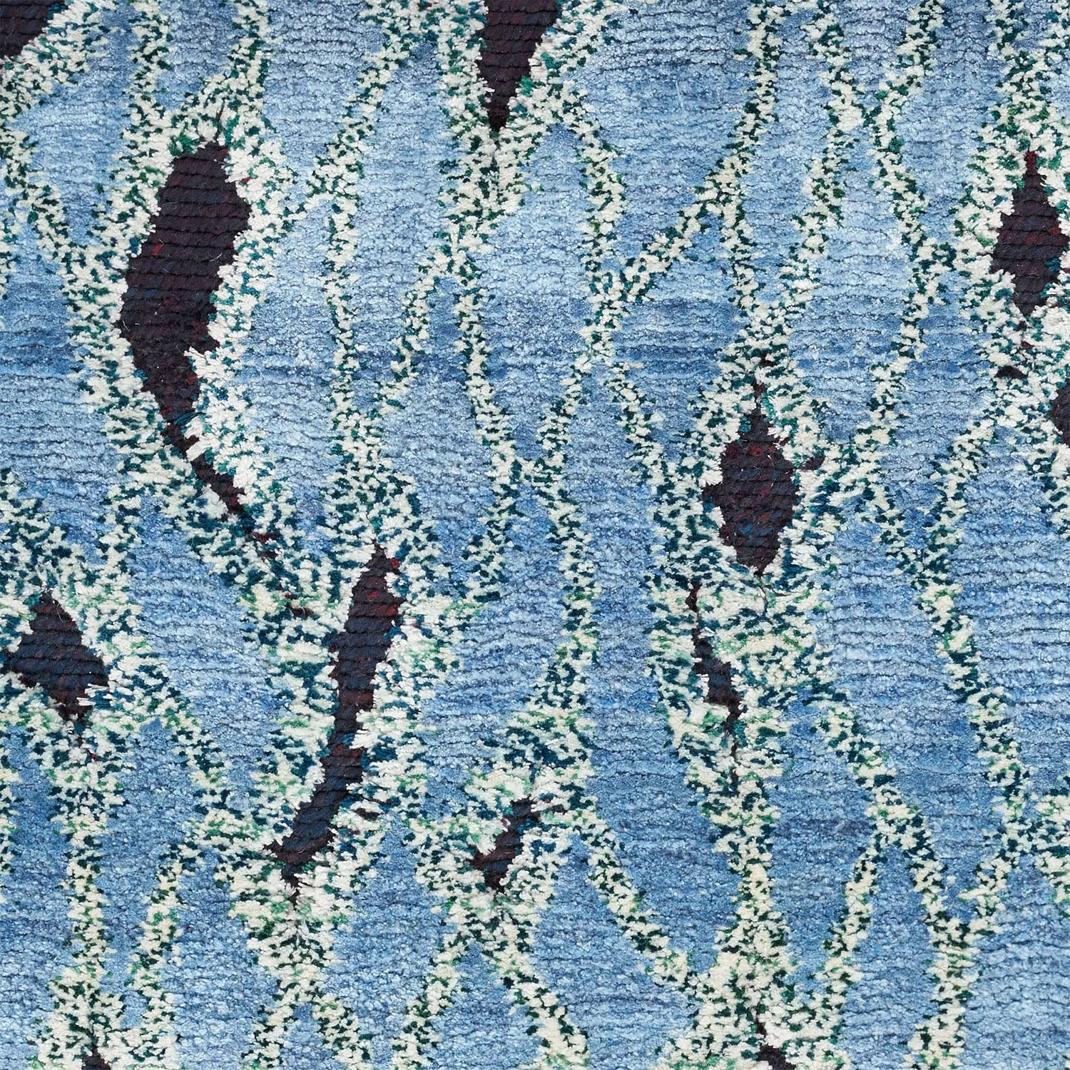 Blue Nu Vibrant Modern Silk Rug - 10' x 13'11"