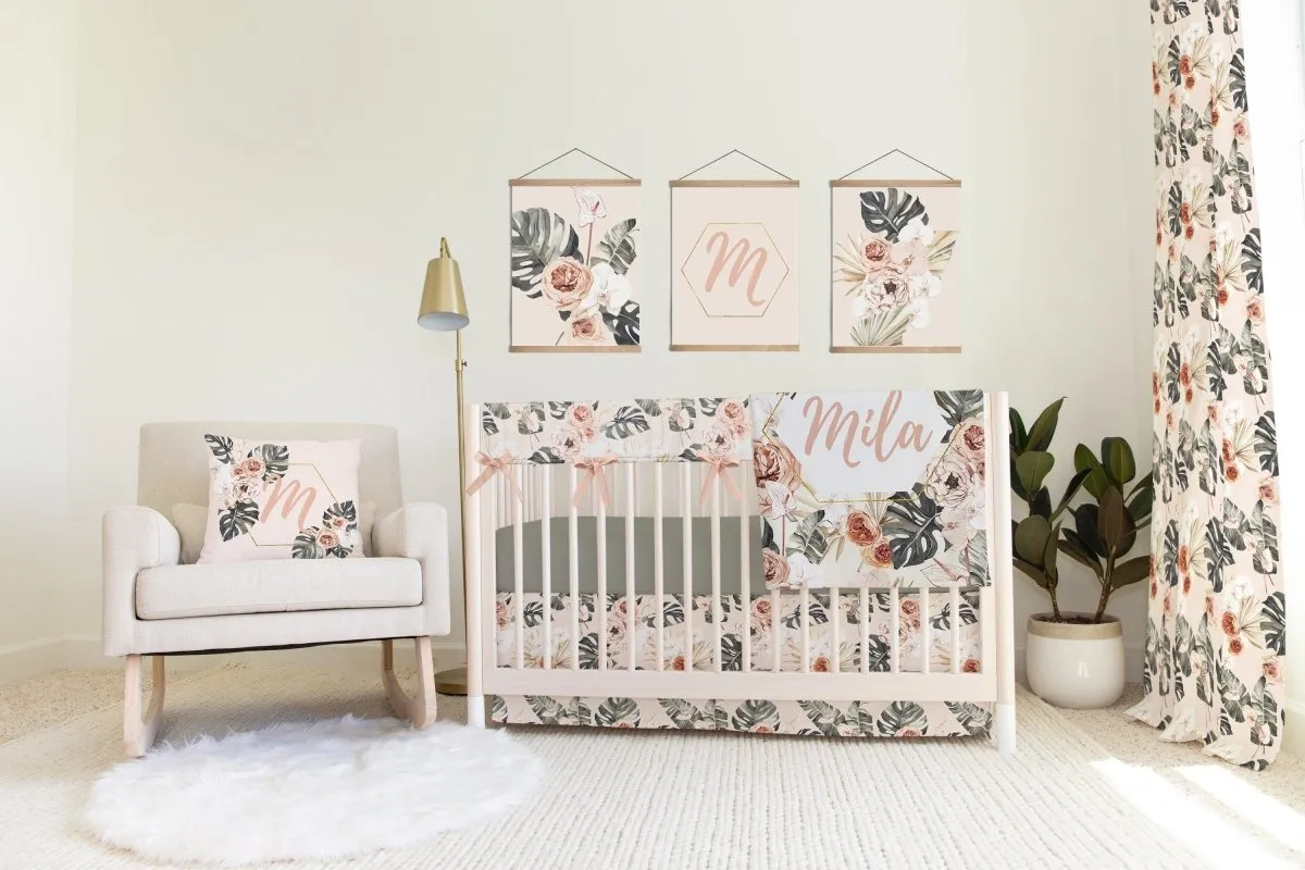 Boho Tropics Personalized  Nursery Pillow