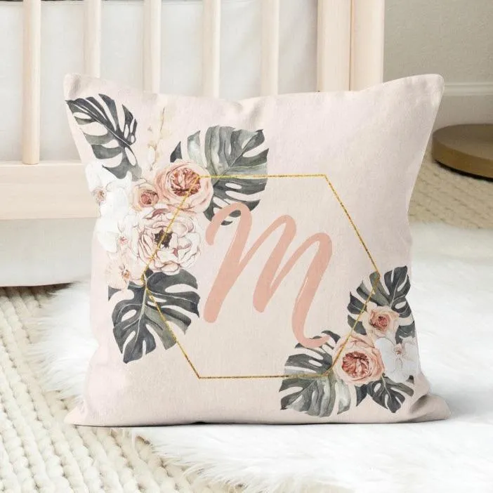 Boho Tropics Personalized  Nursery Pillow