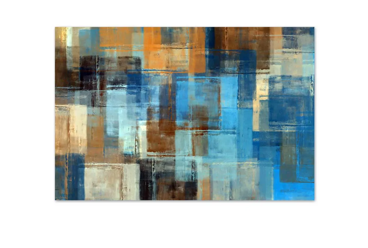 Brown and Blue Abstract | Canvas Wall Art Print