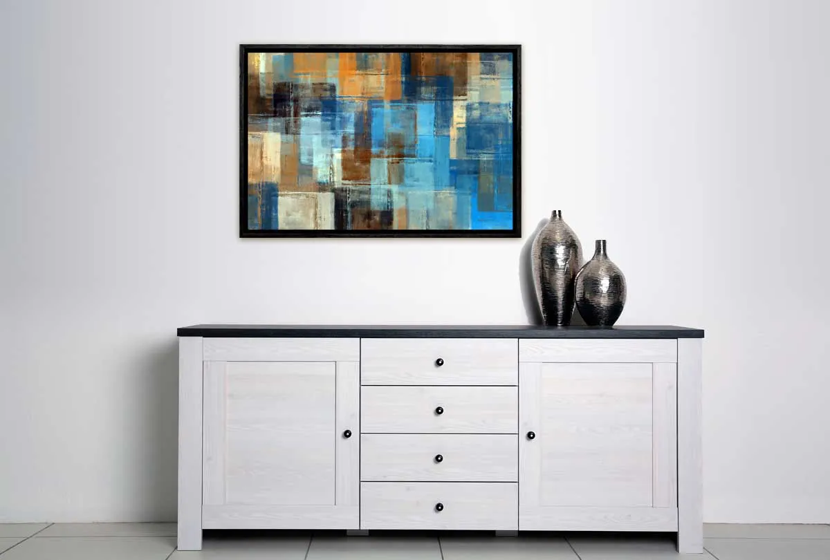 Brown and Blue Abstract | Canvas Wall Art Print