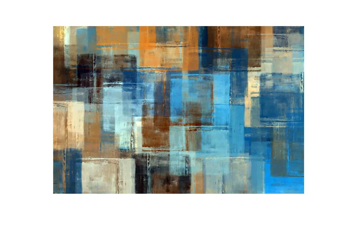Brown and Blue Abstract | Canvas Wall Art Print