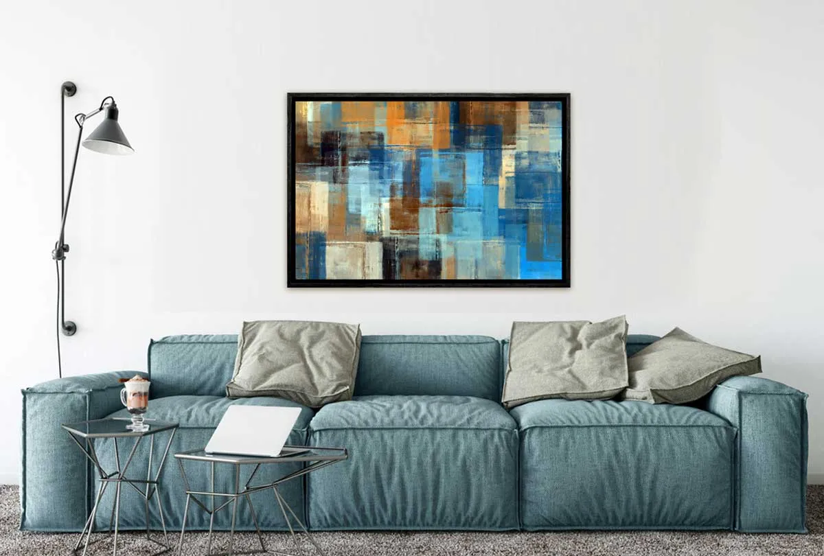 Brown and Blue Abstract | Canvas Wall Art Print