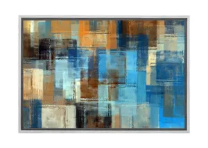 Brown and Blue Abstract | Canvas Wall Art Print
