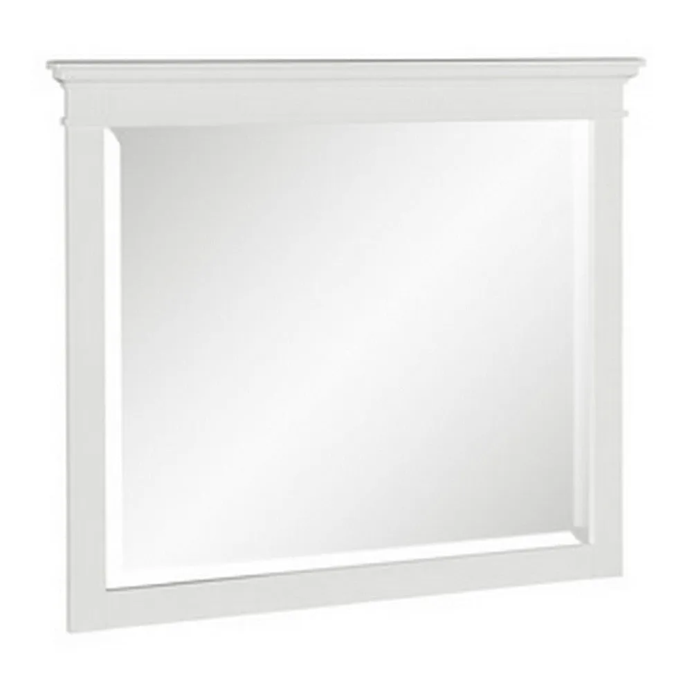 Candy 43 Inch Classic Accent Mirror, Rustic Minimalist Design, Crisp White By Casagear Home