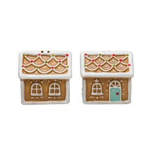 Ceramic Gingerbread Salt & Pepper Shakers - set of 2