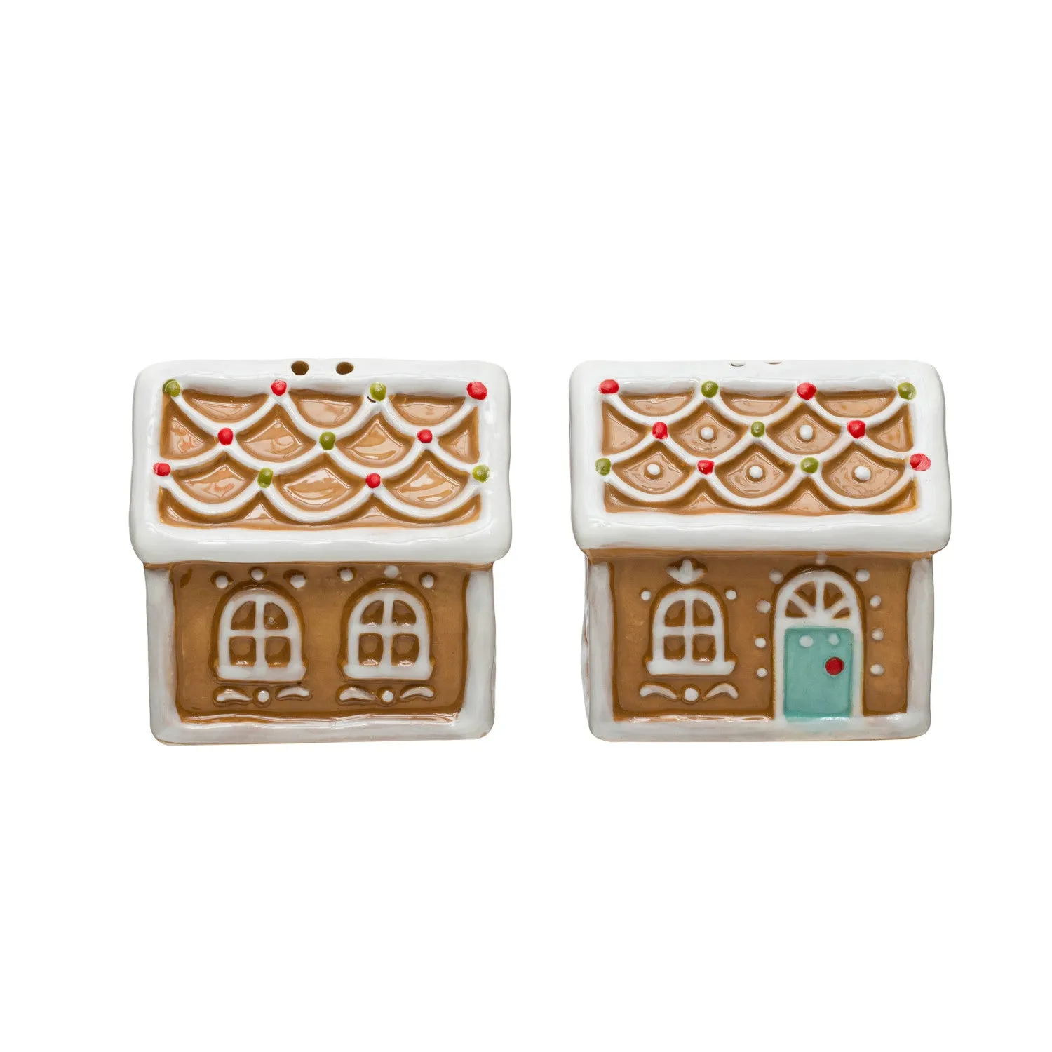 Ceramic Gingerbread Salt & Pepper Shakers - set of 2