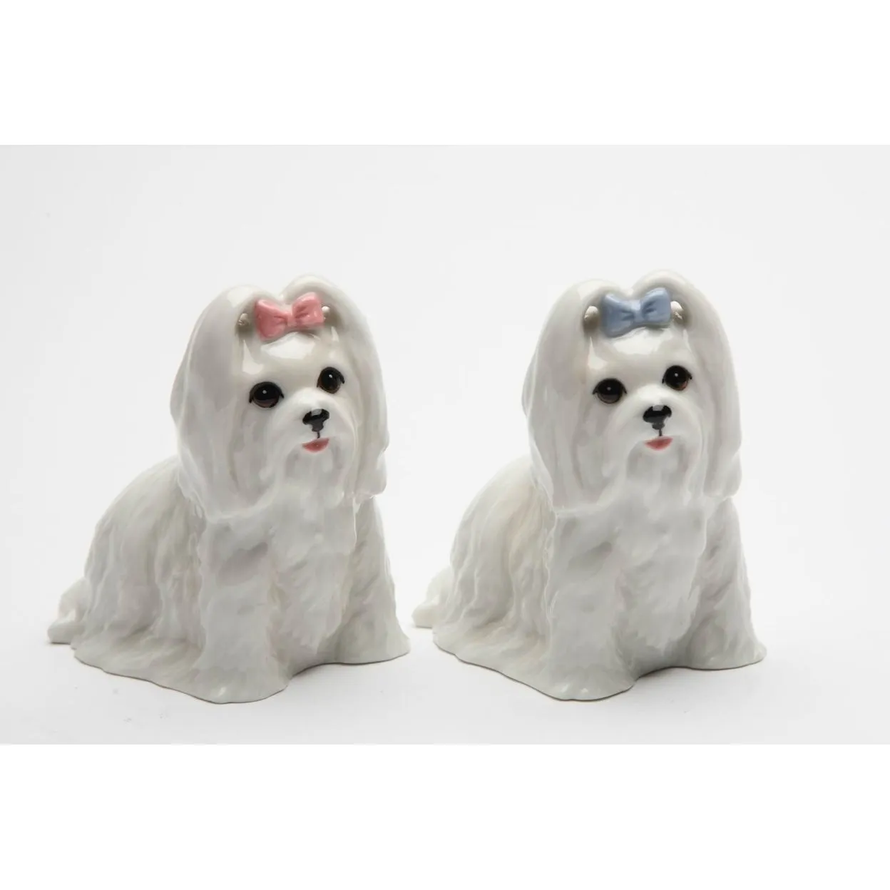 Ceramic Maltese Dog Salt and Pepper Shakers 2.6in Gift for Dog Lovers