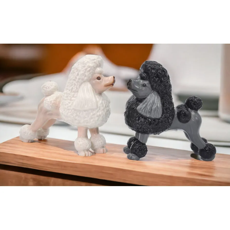 Ceramic Poodle Dogs Salt and Pepper Shakers Gift for Dog Lovers