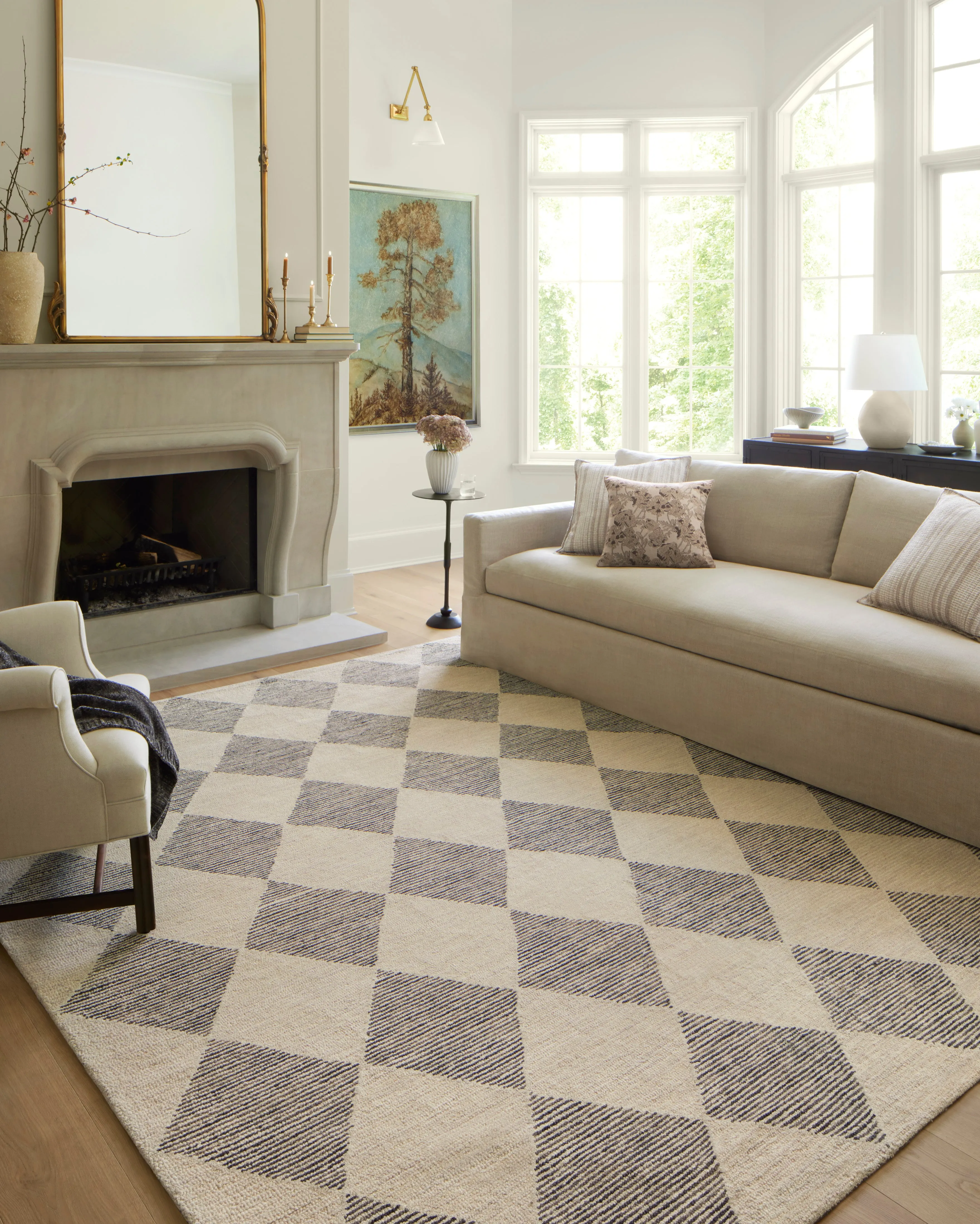Chris Loves Julia x Loloi Francis Beige / Charcoal Rug