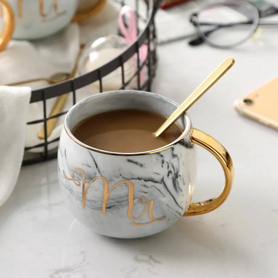 Creative Marble Design Porcelain Breakfast Coffee Mug