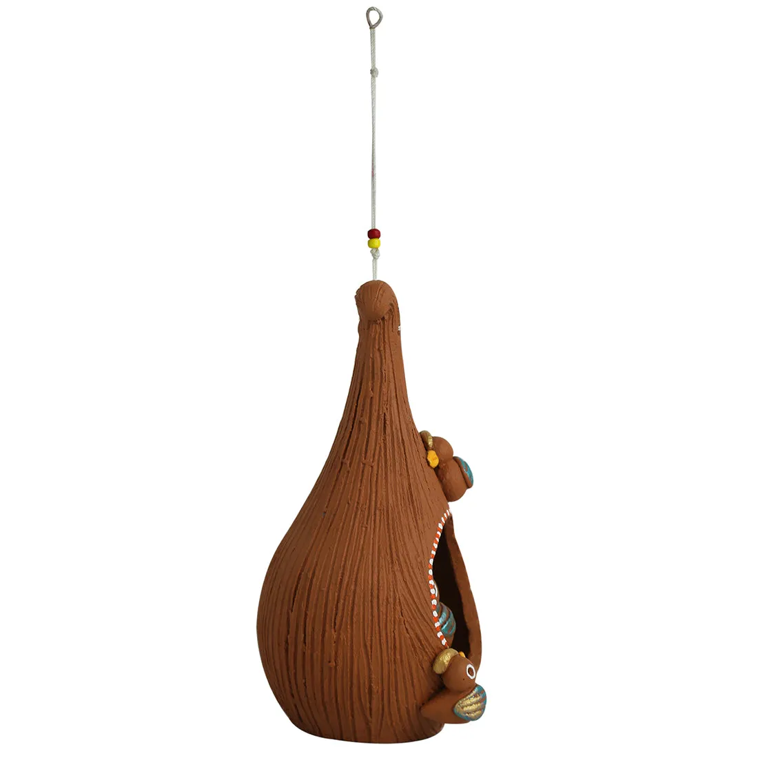 'Cuckoo in a Nest' Handmade Garden Decorative Bird House In Terracotta