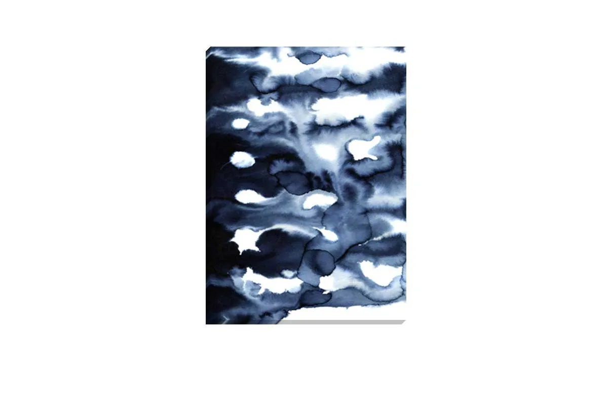 Deep Blue Watercolour Abstract | Canvas Wall Art Print
