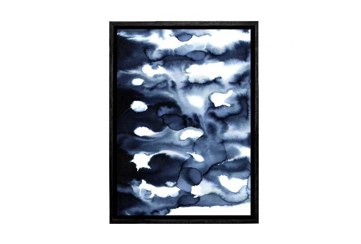 Deep Blue Watercolour Abstract | Canvas Wall Art Print