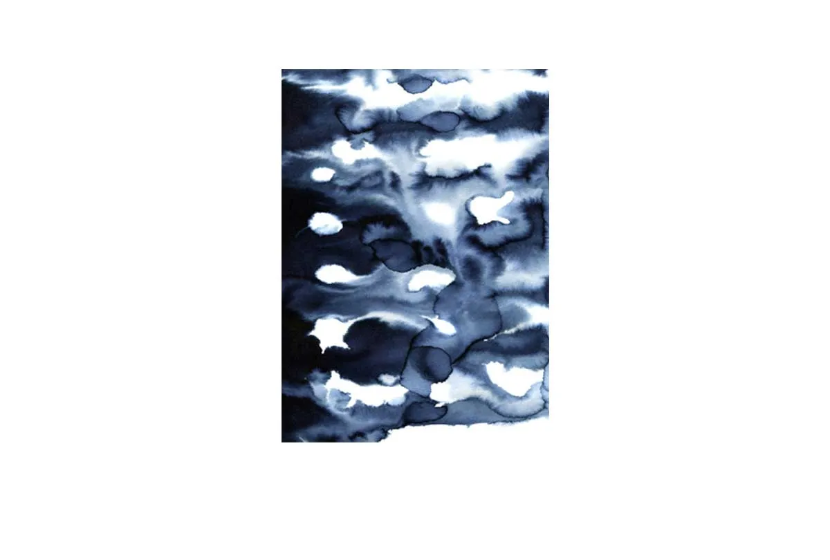 Deep Blue Watercolour Abstract | Canvas Wall Art Print