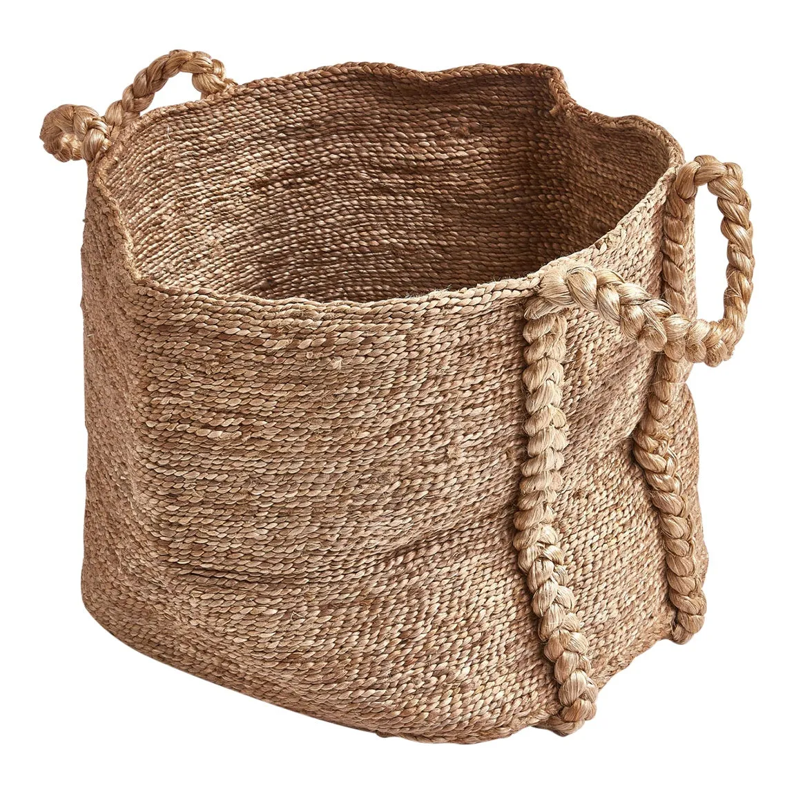 Doormat Designs Jute Basket with Plait Handle