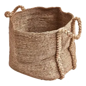 Doormat Designs Jute Basket with Plait Handle