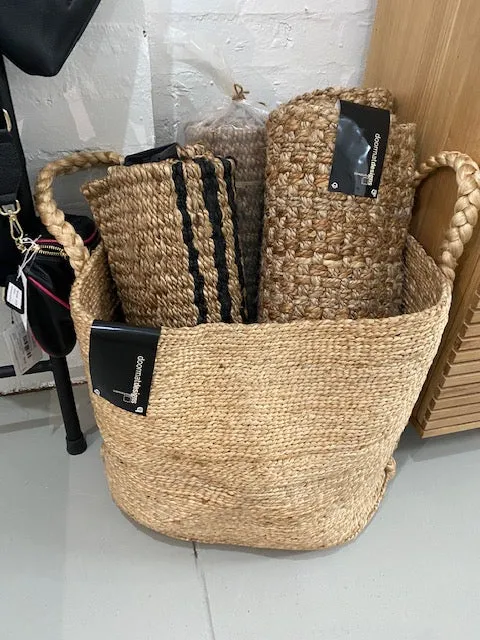 Doormat Designs Jute Basket with Plait Handle