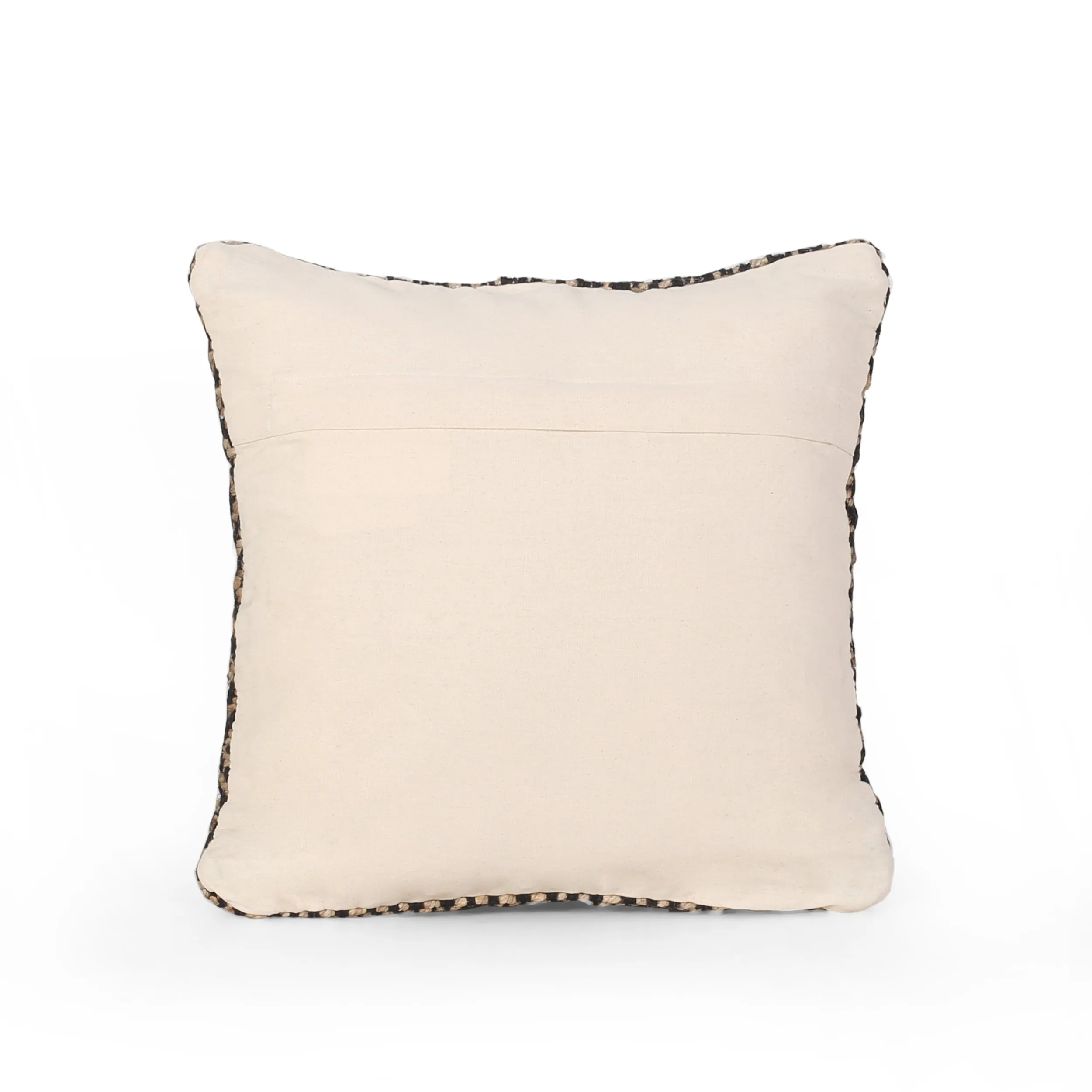 Elaine Boho Jute and Cotton Throw Pillow (Set of 2), Black