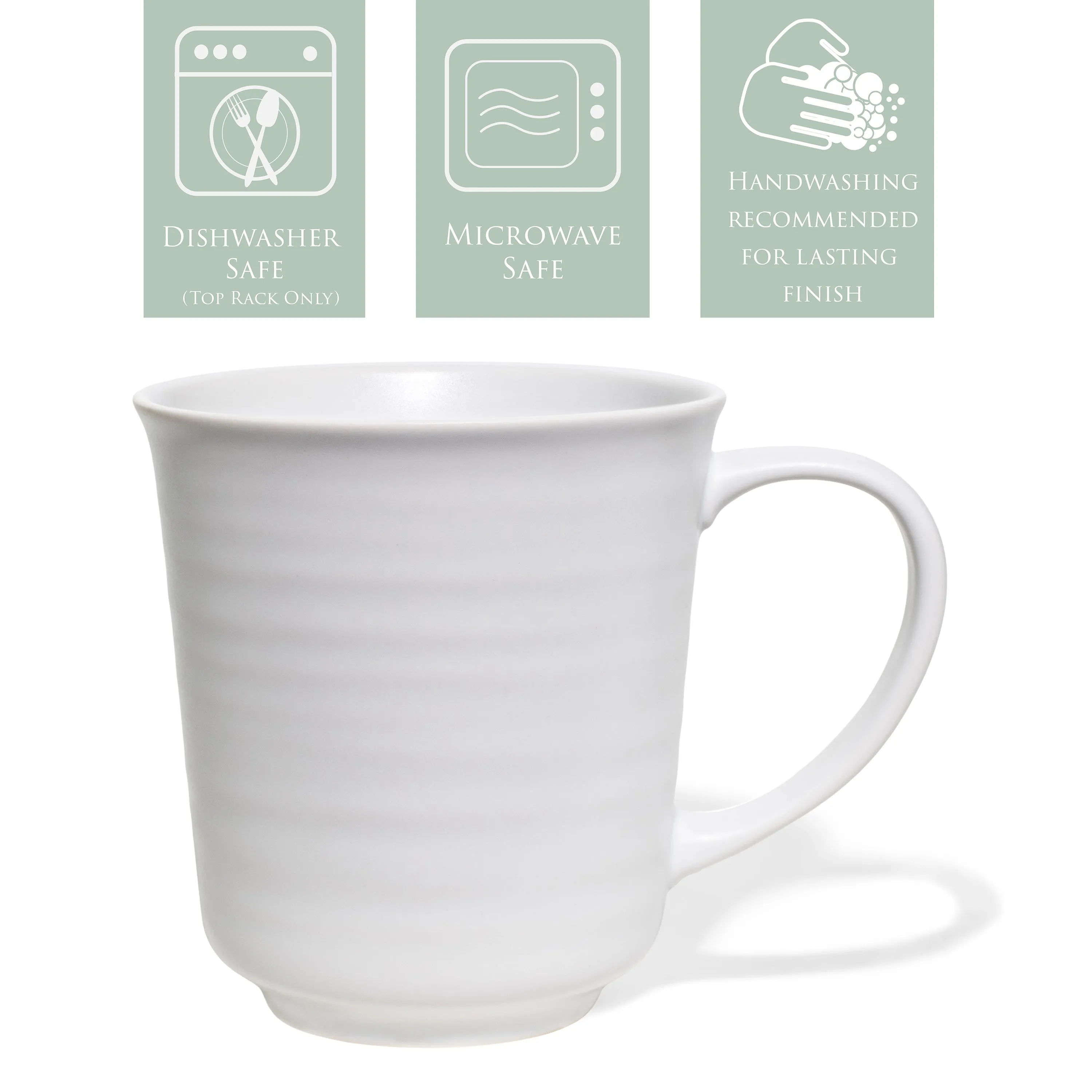 Elanze Designs White Matte Glaze Finish 17 ounce Stoneware Coffee Cup Mugs Set of 4