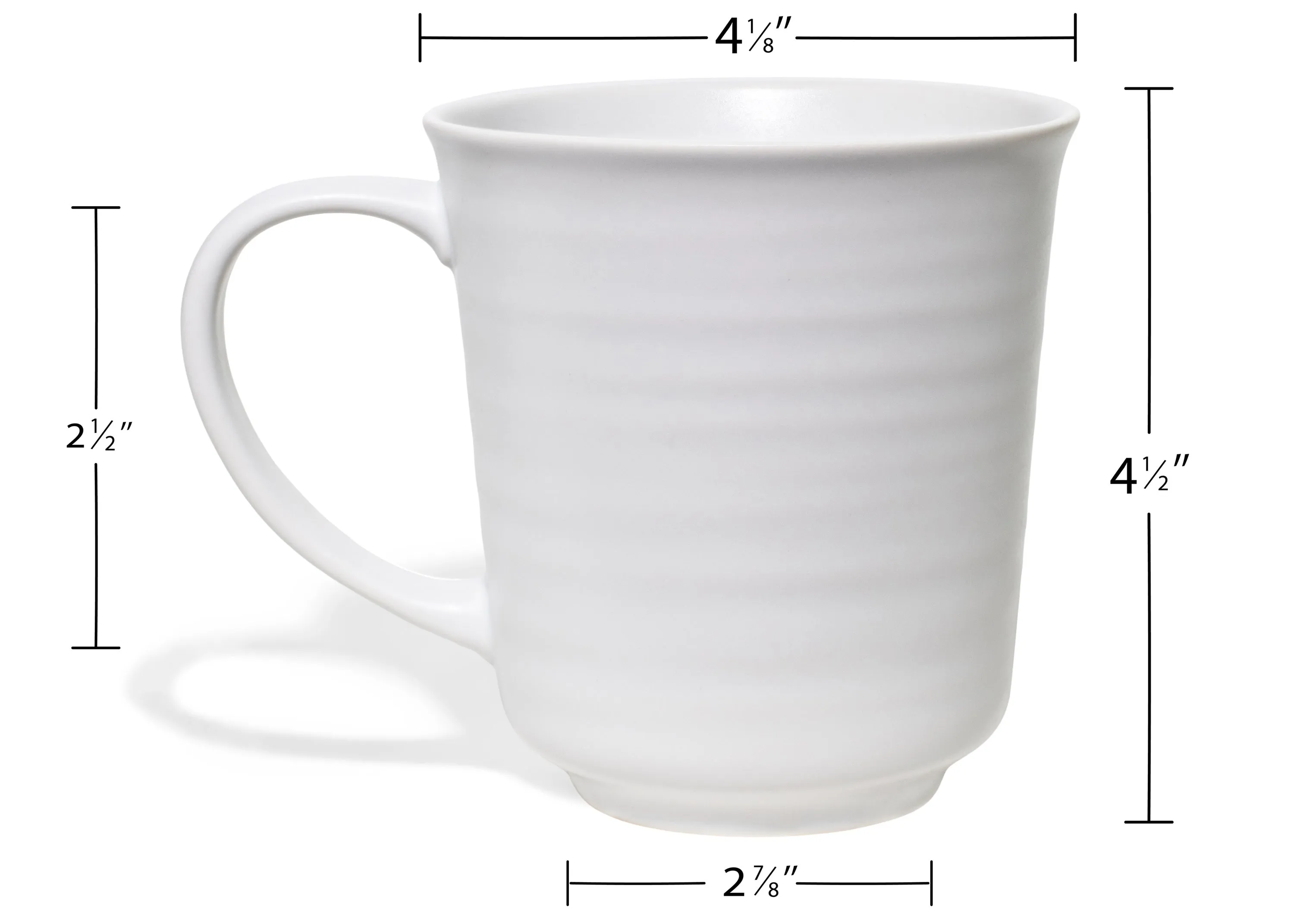 Elanze Designs White Matte Glaze Finish 17 ounce Stoneware Coffee Cup Mugs Set of 4