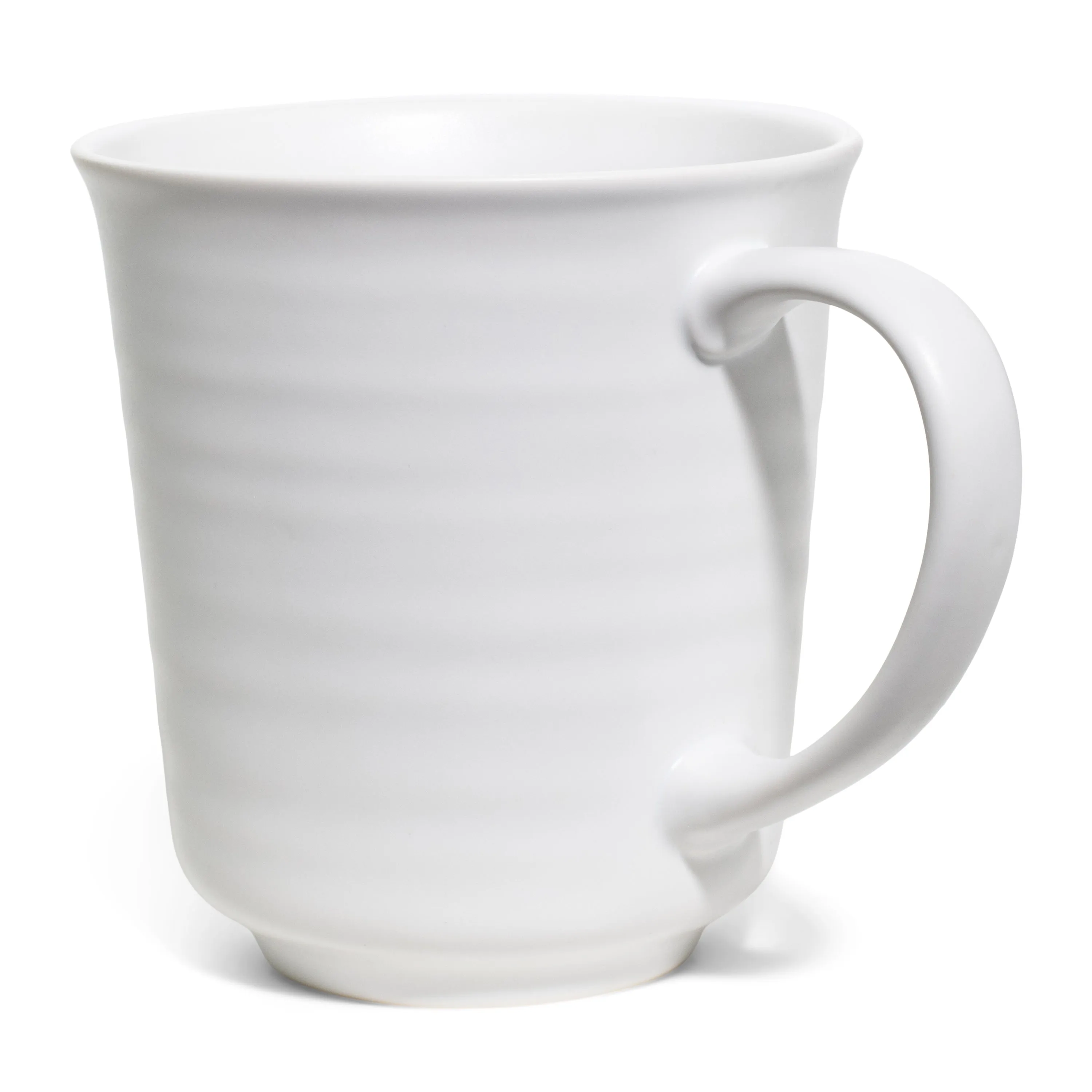 Elanze Designs White Matte Glaze Finish 17 ounce Stoneware Coffee Cup Mugs Set of 4