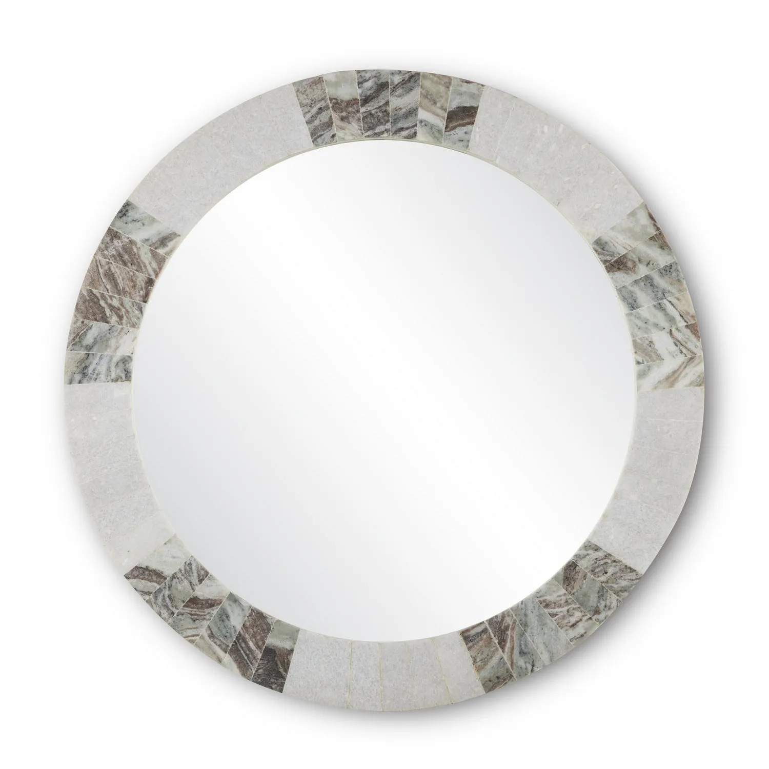 Elena Mirror in White/Brown/Mirror