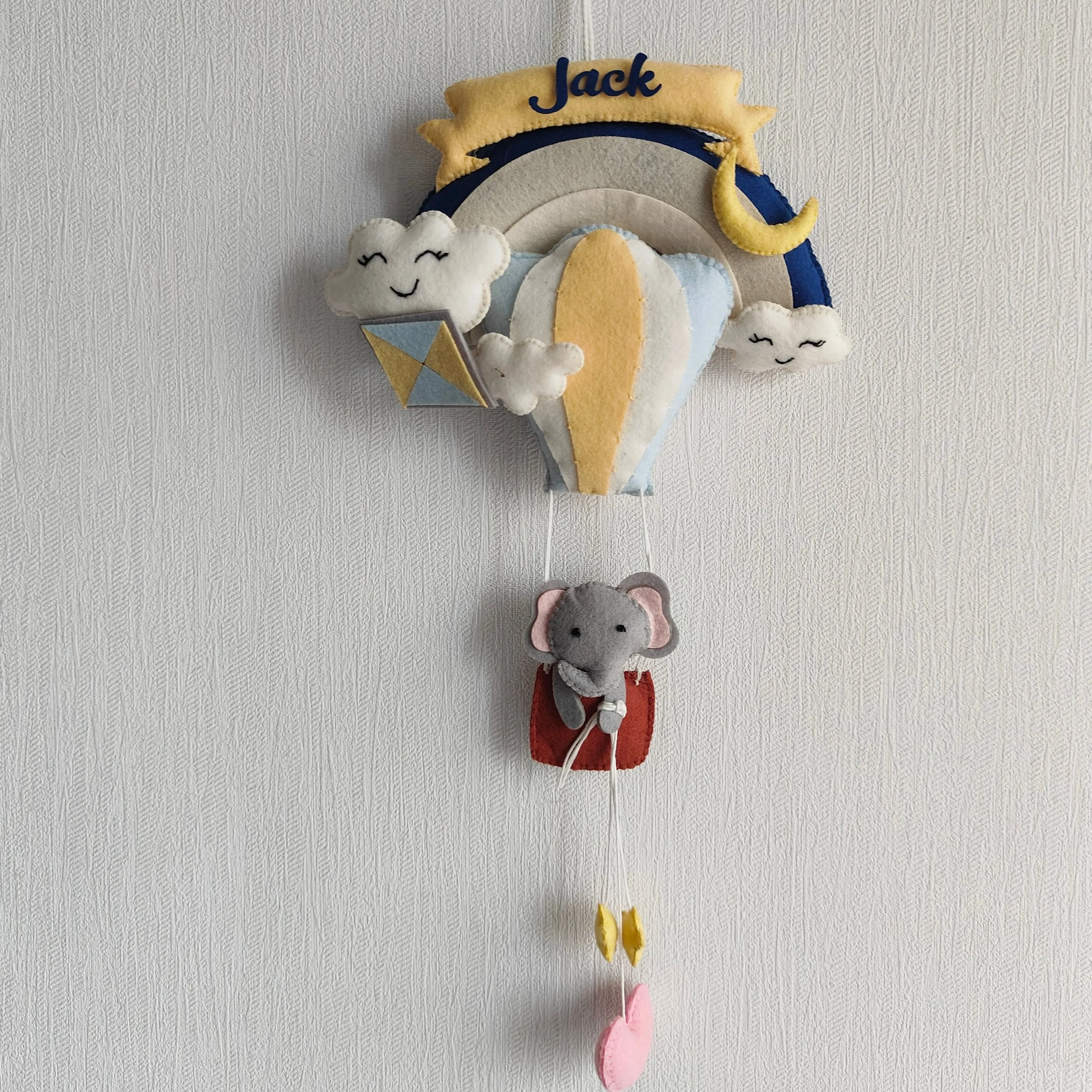 Ellie in a Hot Air Balloon Name Hanging