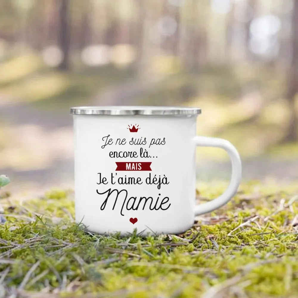 Enamel Mug Super Papy Mamie Print Coffee Cups For Milk, Drinks, Or Water That Make Great Gifts For Grandma And Grandpa