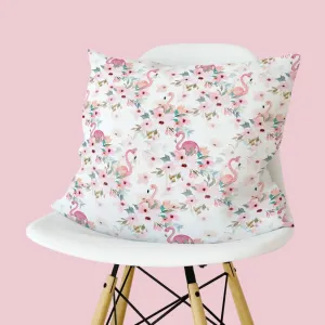 Flamingo Floral  Nursery Pillow