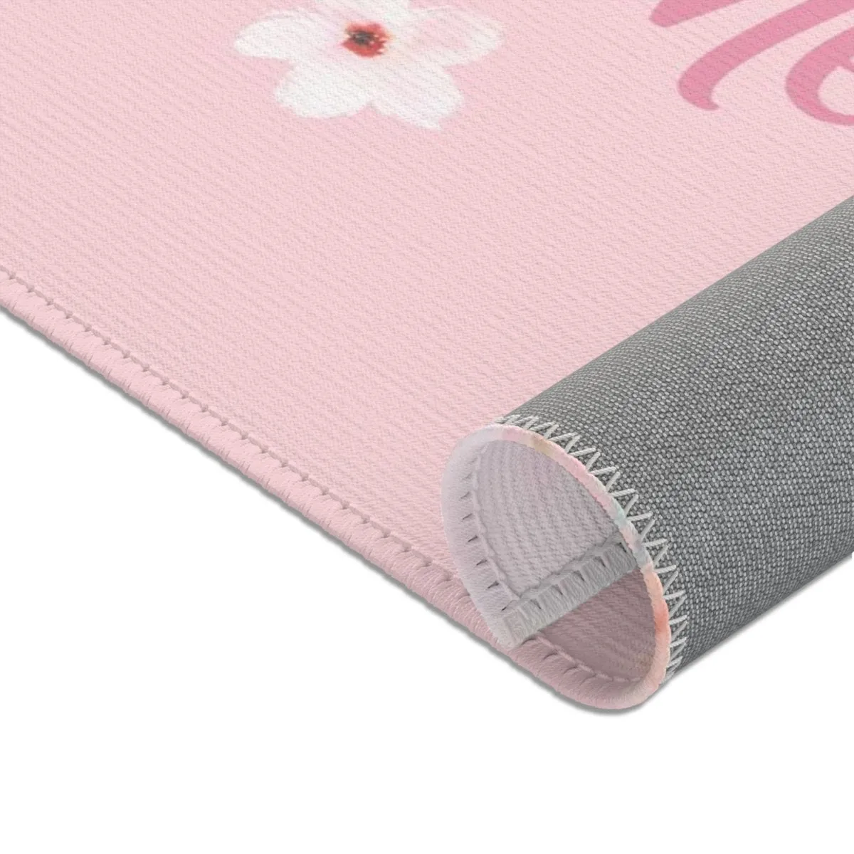 Flamingo Floral Personalized Nursery Rug