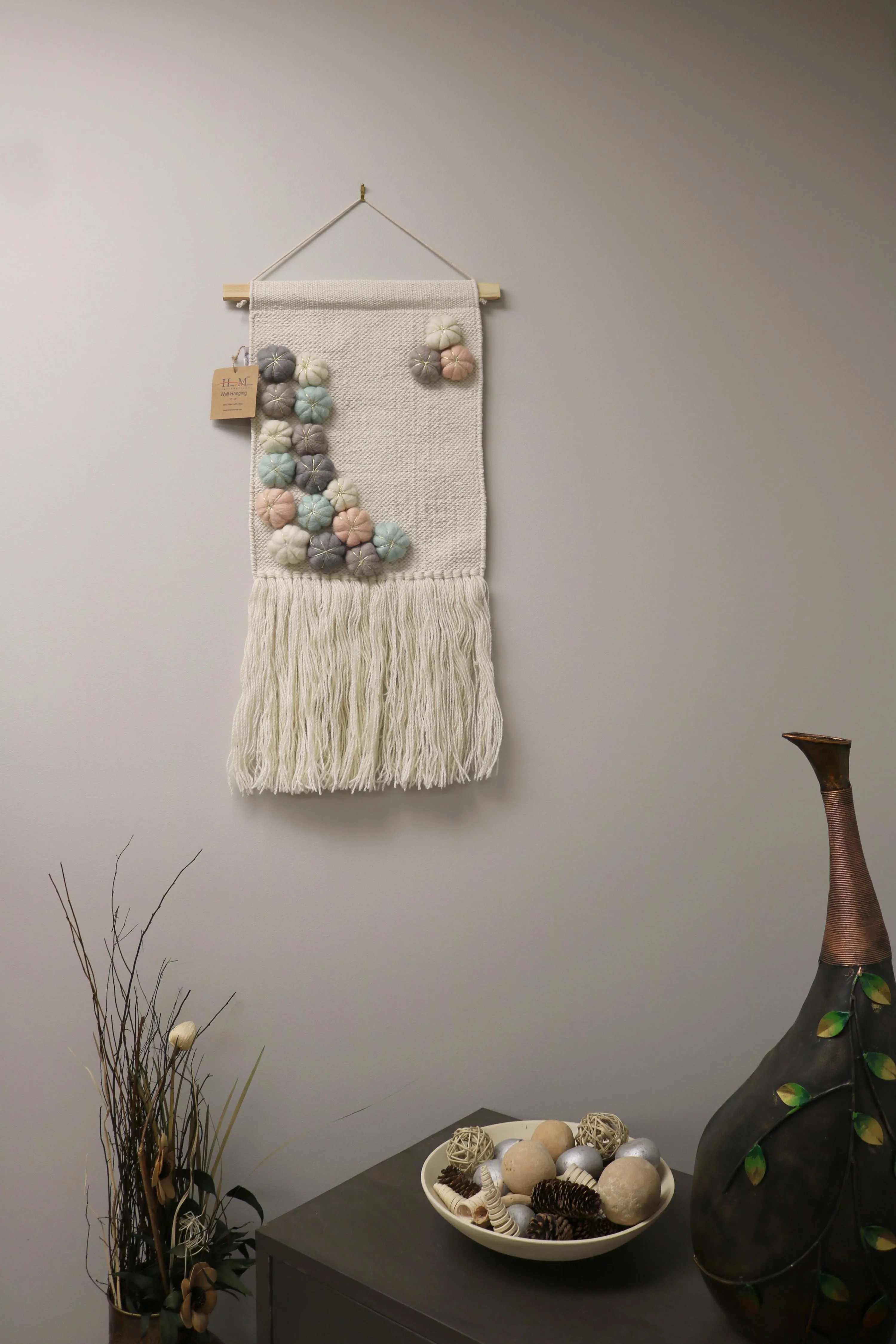 Flower Puff Wall Hanging