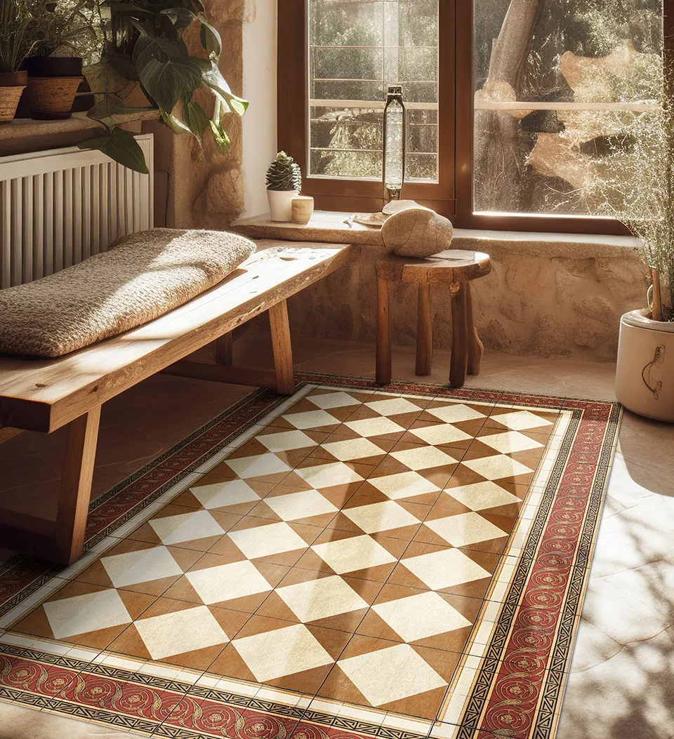 Gambit Camel Antique Vinyl Rug