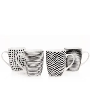 Geo Sketch Set of 4 Mugs