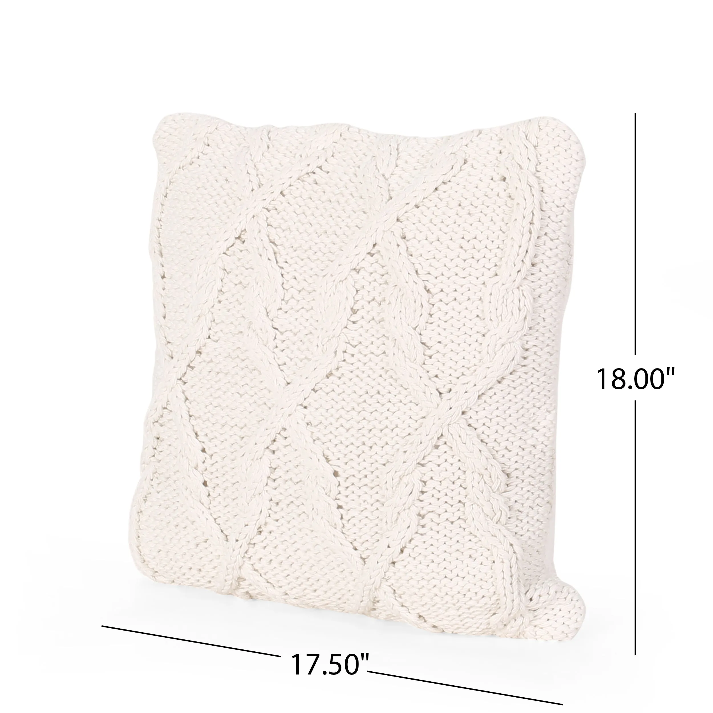 Grace Boho Cotton Throw Pillow (Set of 2), Beige